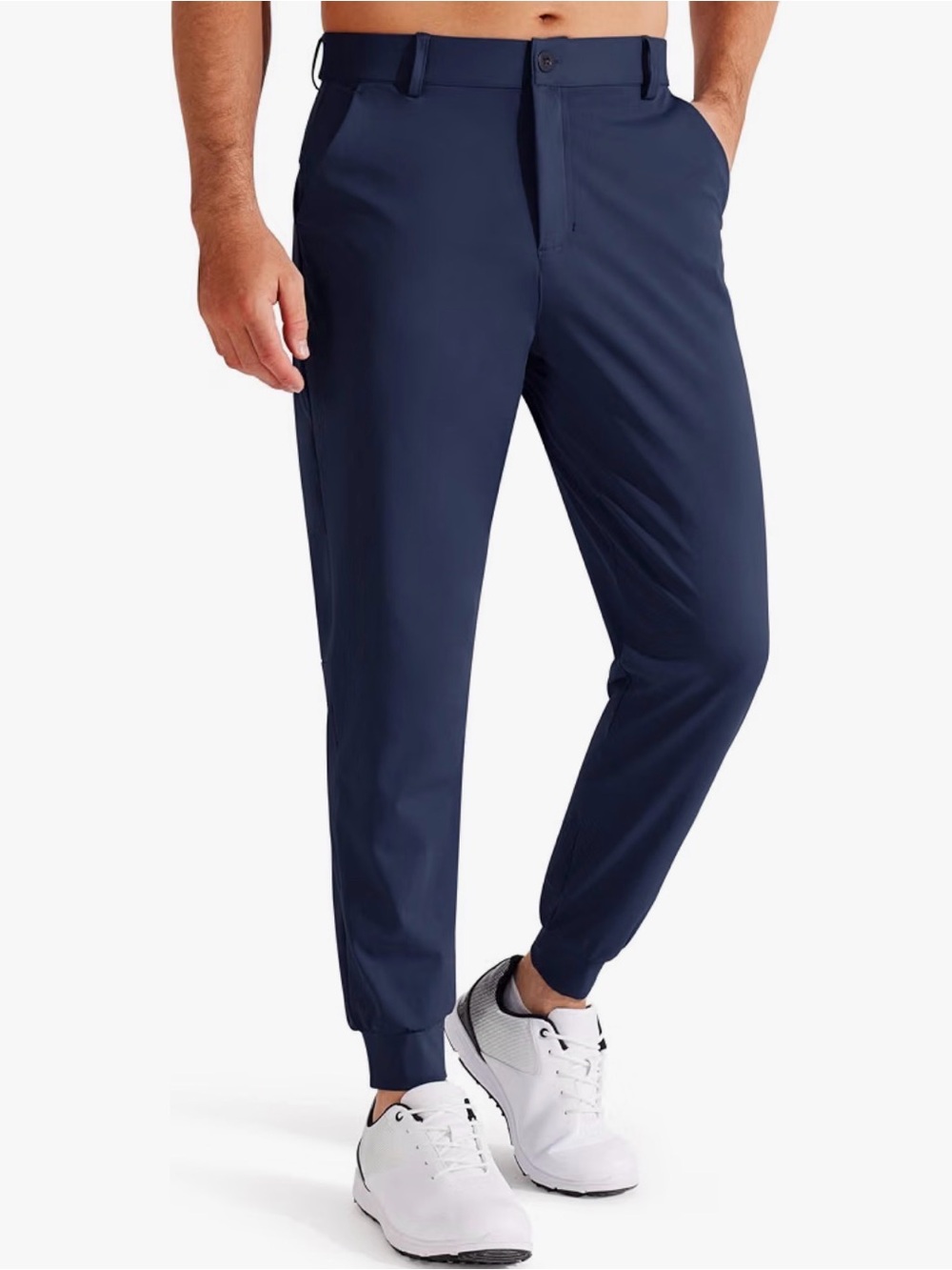 Libin Men's Navy Tapered Leg Lightweight Golf Jogger Pants - Medium